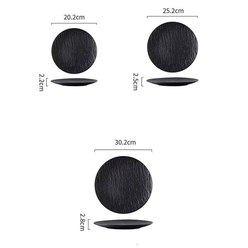 Creative Wavy Matte Ceramic Steak Plate Scratch-resistant Home Western Dining Hotel Tableware Round Barbecue Pasta Plate Home