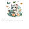 Adesivo per toilette con farfalle di gatto cartone animato, rimovibile, autoadesivo, in PVC impermeabile, soggiorno, camera da letto, bagno, arte della parete, decorazione floreale per animali