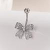 Fashion Zircon Butterfly Belly Button Rings Shiny Crystal Bow Navel Piercing For Women Girls Sexy Belly Ring Beach Jewelry Gifts
