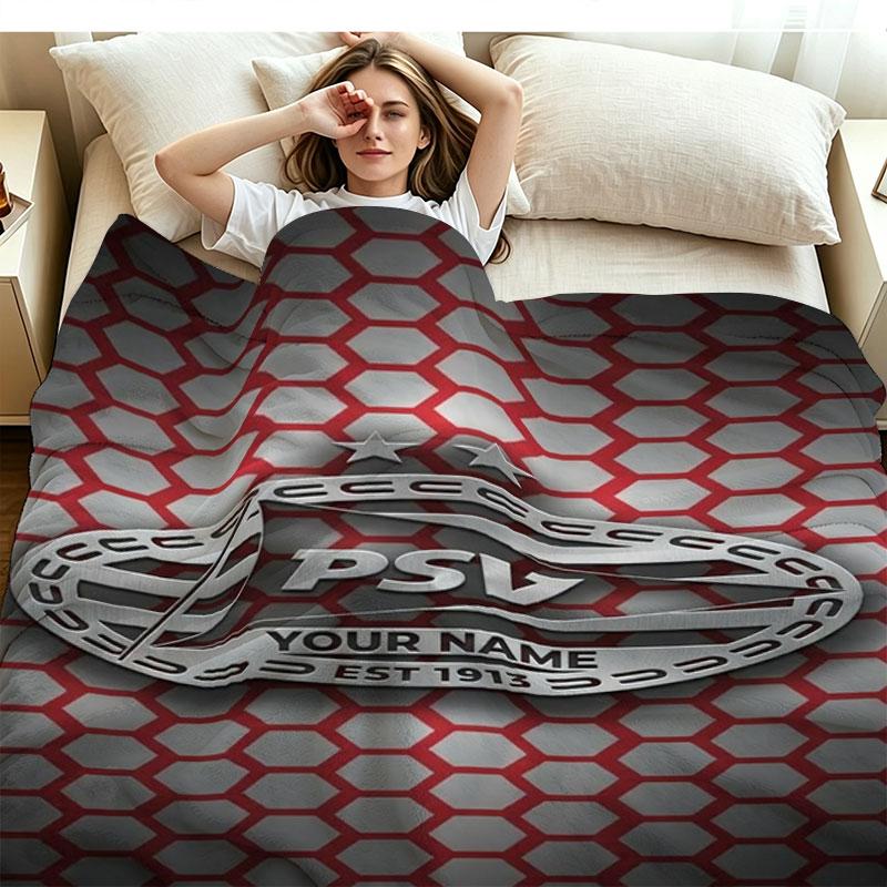 1PC Philips Sport Vereniging Custom Name Patterned Flannel Blanket Suitable For All Seasons for Home Decor Warmth and Comfort Gifts Holiday Present