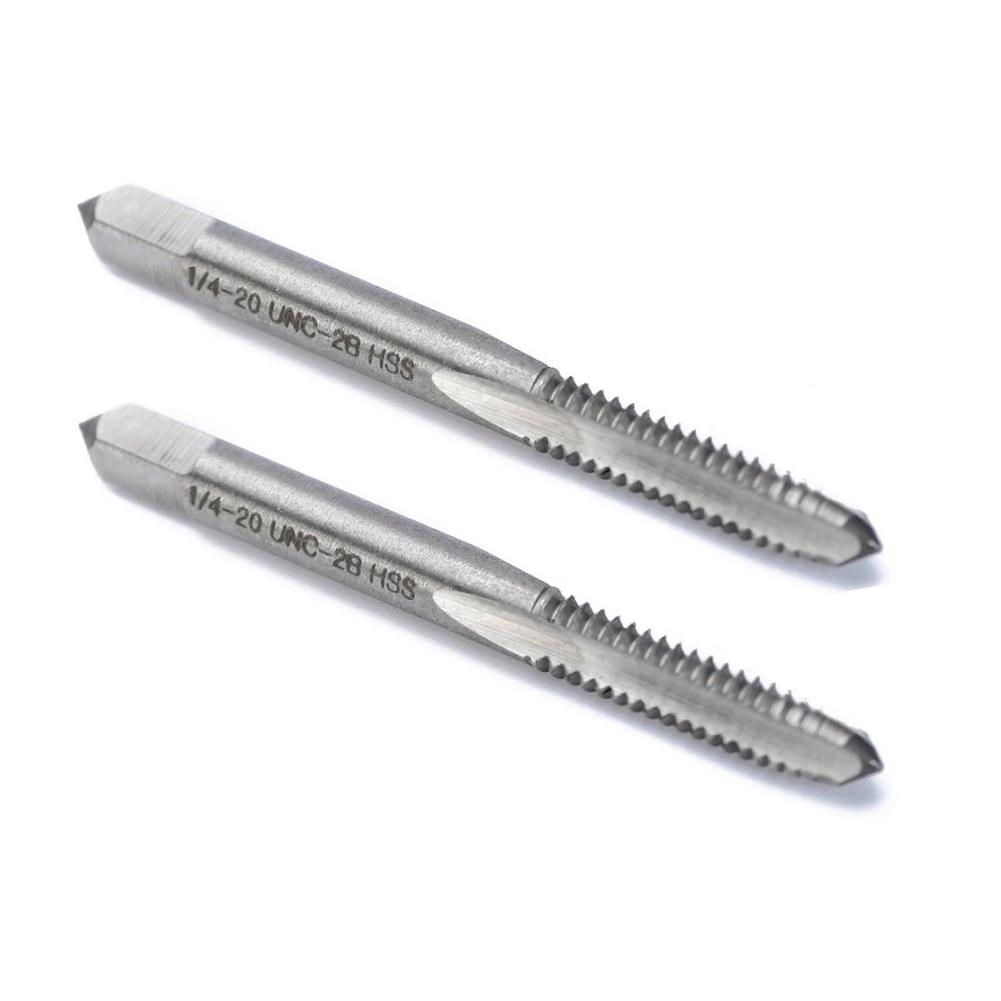2pcs 1420 UNC2B Right Hand Thread Drill Screw Tap with HSS Straight Flute for Precision Thread Cutting and Metalworking