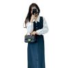 2026 Frühling Anti-Aging Denim Latzkleid & Vielseitiges Hemd Set für Damen