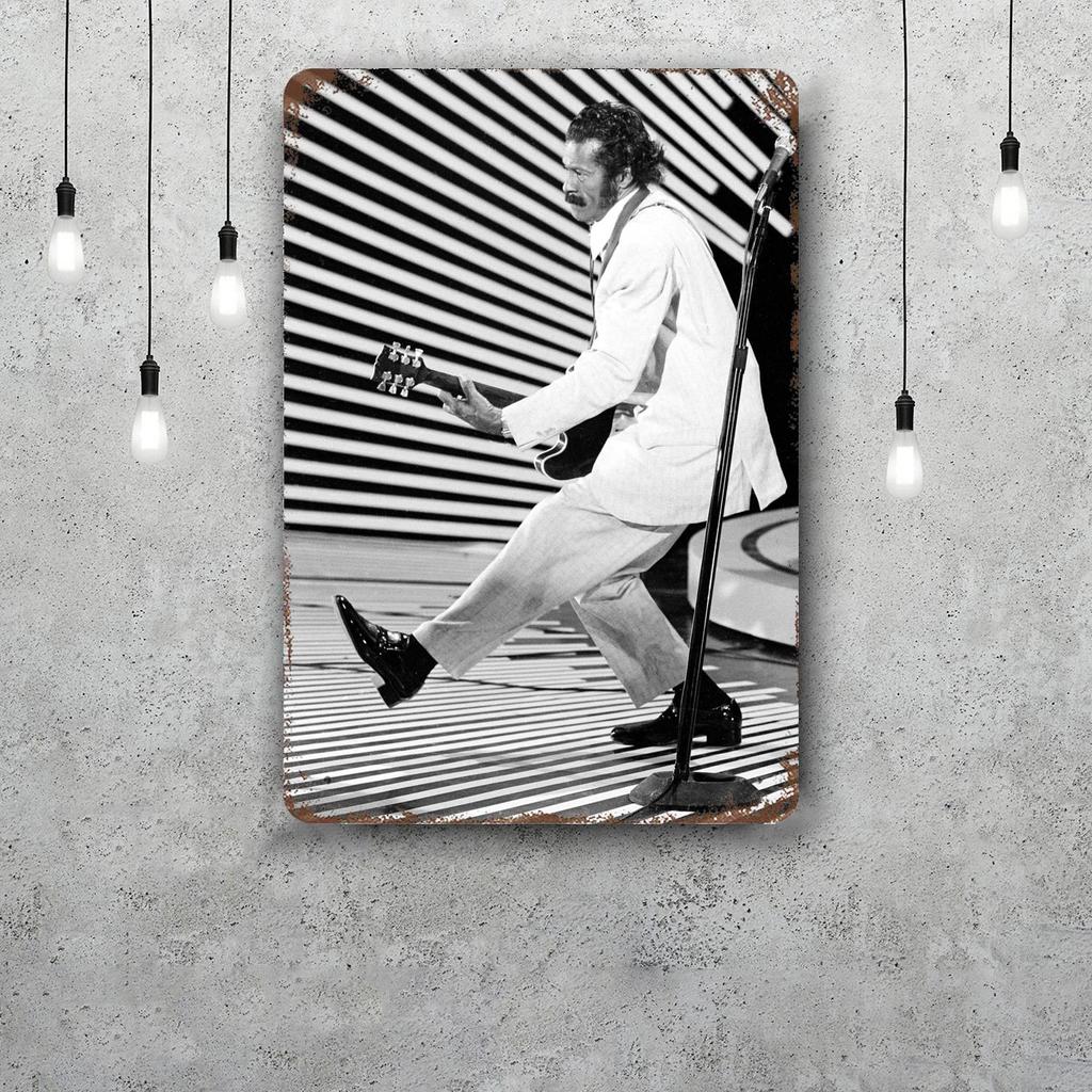 Chuck Berry Band Decor Poster Vintage Tin Sign Metal Sign Decorative Plaque for Pub Bar Man Cave Club Wall Decoration