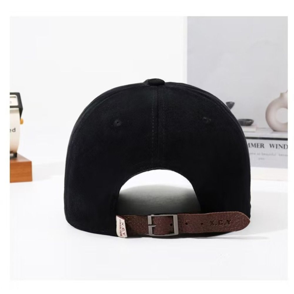 Adjustable Back Strap Leather Patch Baseball Cap Cotton Adjustable Cap Dad Hat For Women Men