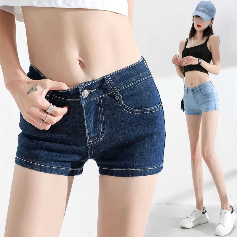 Low Waist Jeans for Women Summer Stretch Light Color Shorts Slim Fit Super Shorts Tight Hot Pants 2025 New Style