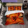 Netherlands Football Pattern 3 Pieces Bedding Set Soft Microfiber Duvet Cover with Pillow Cases for Bedroom