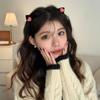 Bow Cat Ear Hairpin Flocking Velvet Hair Clip Creative Children's Hair Clip  Kids