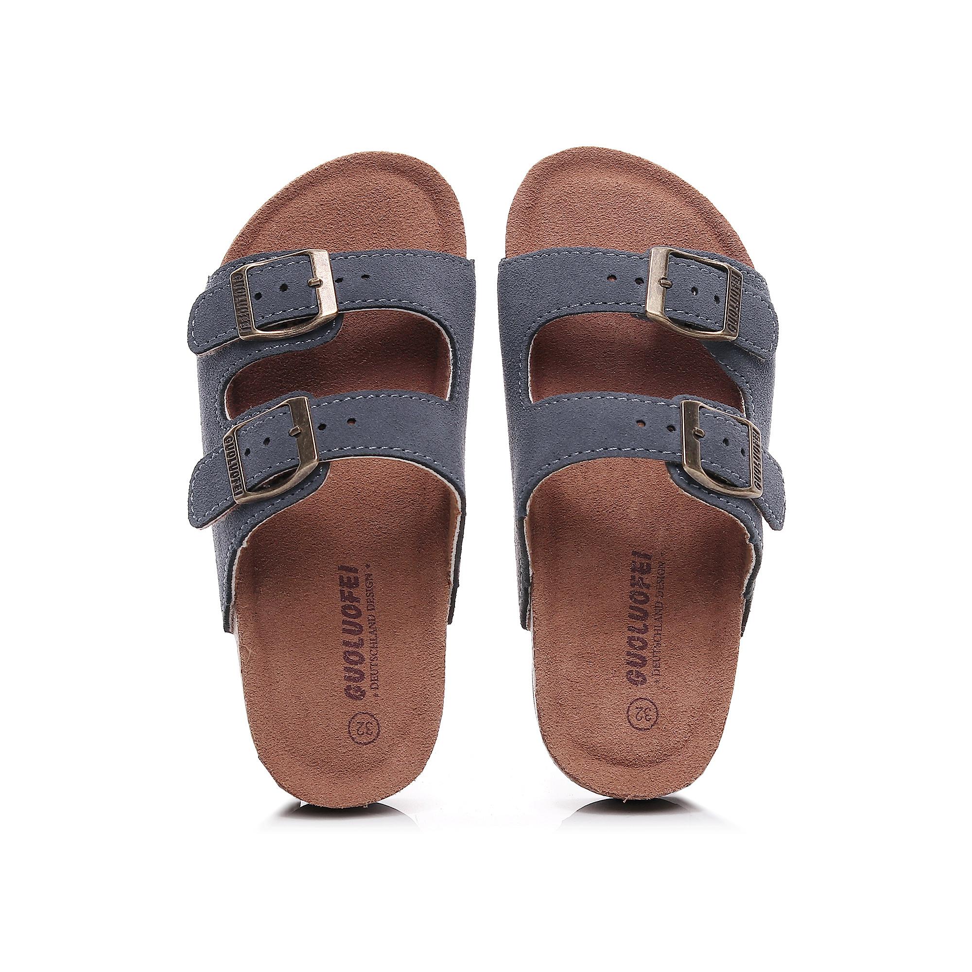 

Пляжные тапочки унисекс с 2 ремешками, роскошные женские сандалии из коровьей кожи на плоской подошве, летние 45