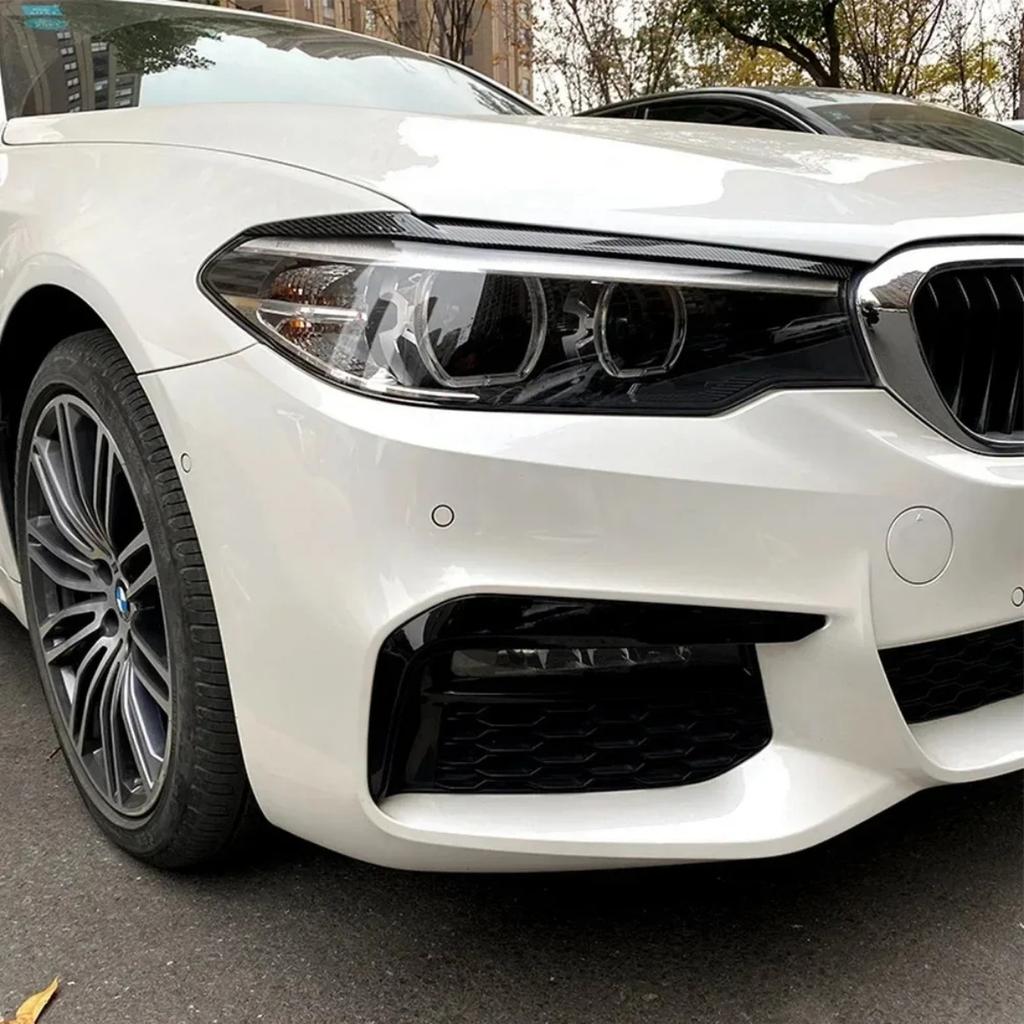 Car Front Headlight Eyebrows Eyelids For BMW 5 Series G30 525i 530i 2017-2025 Eyelash Head Light Lamp Stickers Trims Body Kits