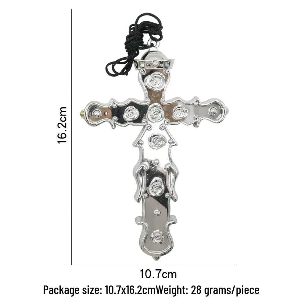 Gold-plated Silver Cross Halloween Cosplay Priest/Nun Costume Prop
