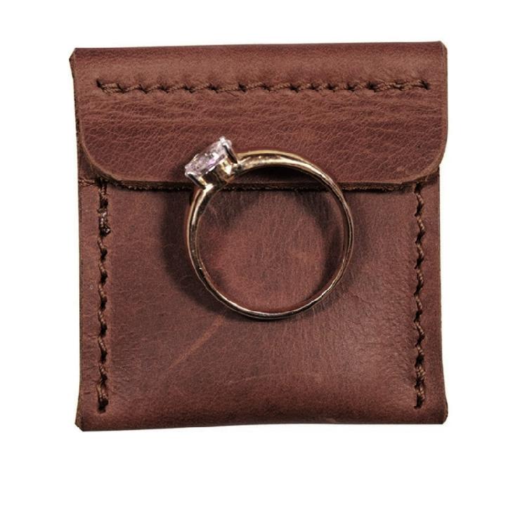 Cowhide Material Rings Bag Jewelry Pouch Packaging Bag for Rings Storage