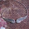New··Vintage Silver Angel Wings Feather Choker Big Pendant Link Chains Necklaces Women Jewelry Wedding Tribal Gifts