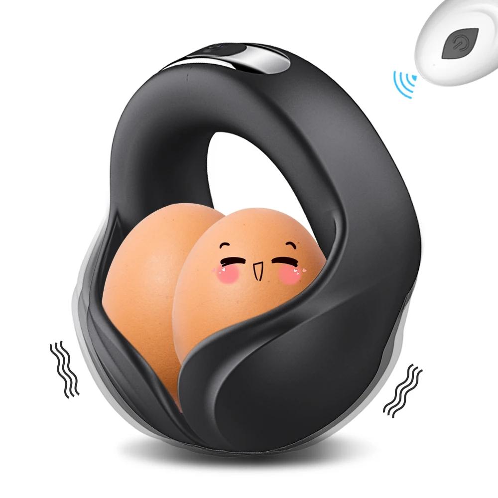 Remote Control Cock Ring for Men Penis Vibrator Male Ejaculation Delay Testicles Perineum Stimulator Massage Sex Toy for Couples