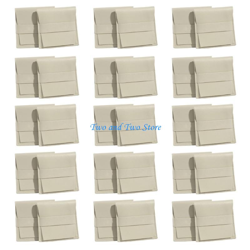HX6F 30 PCS Soft Small Storage Bags Comfortable Jewelry Bag PU Material Rings Bags