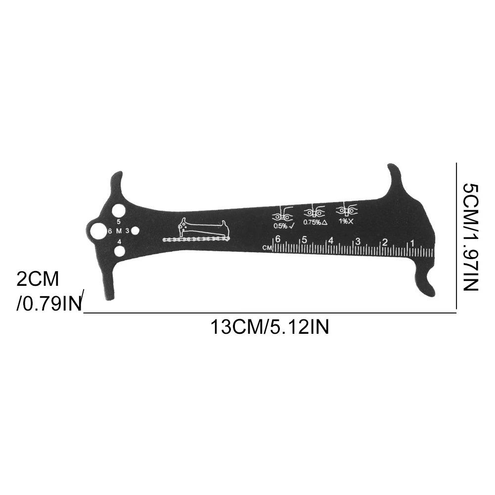 3 In 1 Bicycle Chain Wear Indicator Ruler Repair Tool Stainless Steel MTB Chain Gauge Measurement Bike Checker Screw Diameter