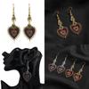 Gothic Heart Shape Alloy Earrings With Vintage Plating For Punk Style Women
