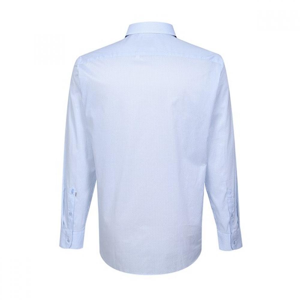 Vanbrough Triple Wave Print Semi Wide Collar Slim Shirt  Bossl1170 Bu 