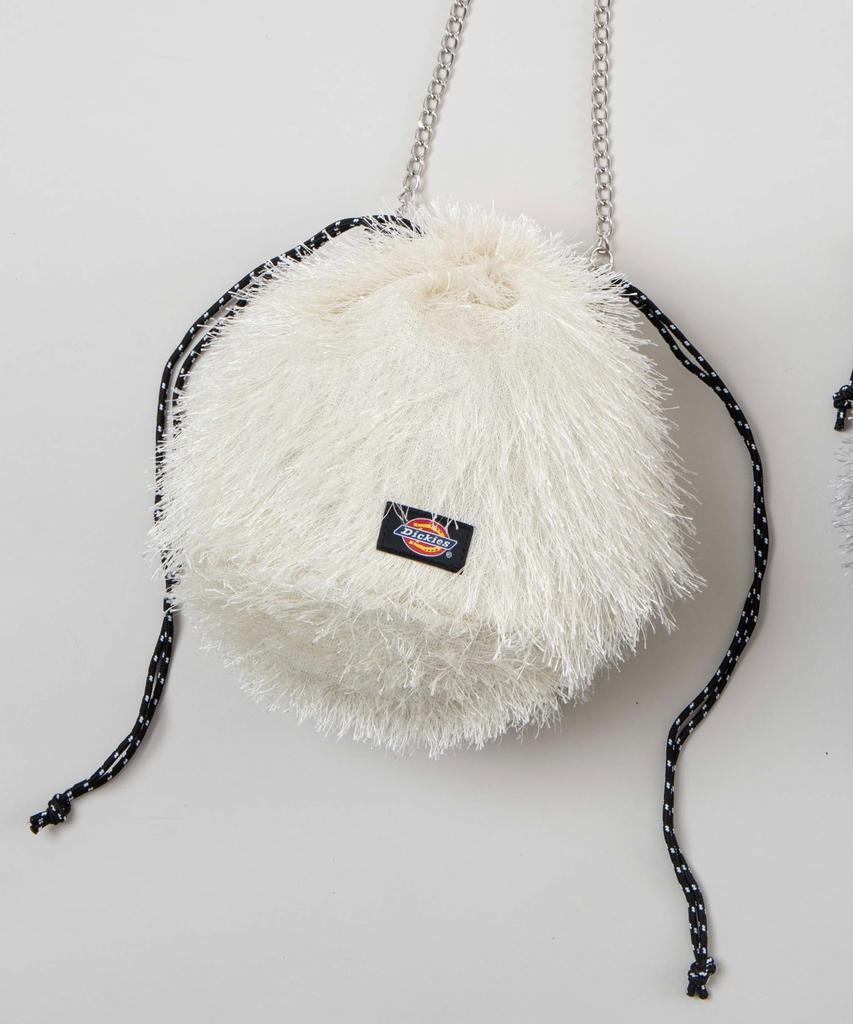 WEGO Custom Dickies Fringe Drawstring Shoulder Bag, Off-White