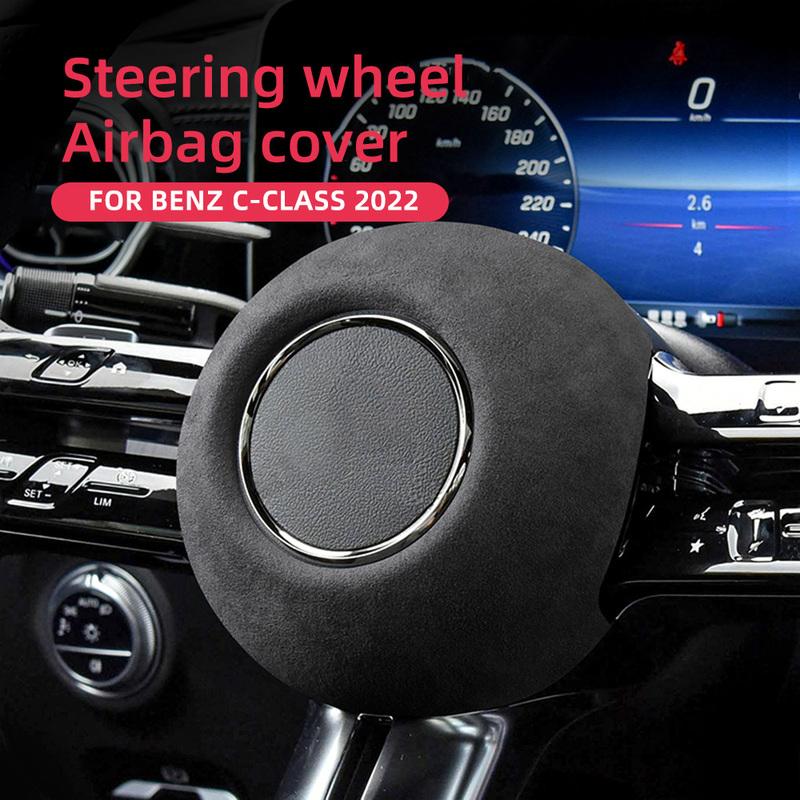 Italy Super Suede Steering Wheel Horn Cover For Mercedes Benz C E S class W206 S206 W213 W223 GLS X167 EQS EQE GT