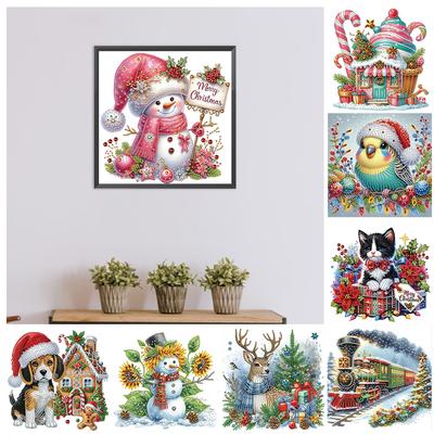 5D DIY Gedeeltelijk Speciale Vorm Boor Diamantschilderij Kit Kerstdecoratie 30x30cm