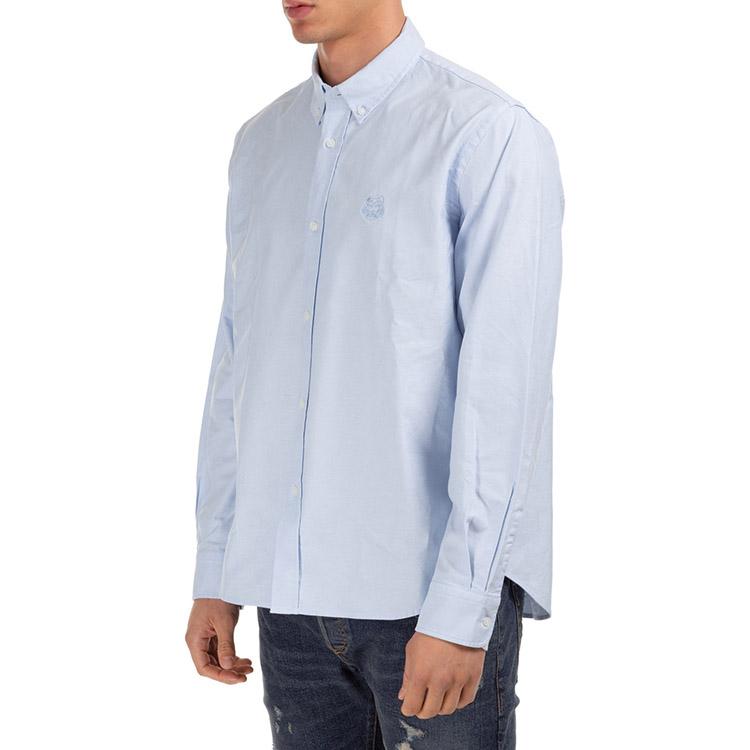 KENZO Classic Tiger Head Shirts Men's Light Blue Pointed Collar Moderate Shirt FA65CH4001LD-63