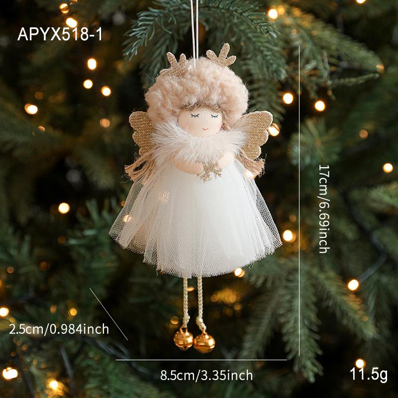 Christmas Plush Antler Angel Girl Pendant Christmas Tree Ornament Cute Doll Doll Decoration Pendant