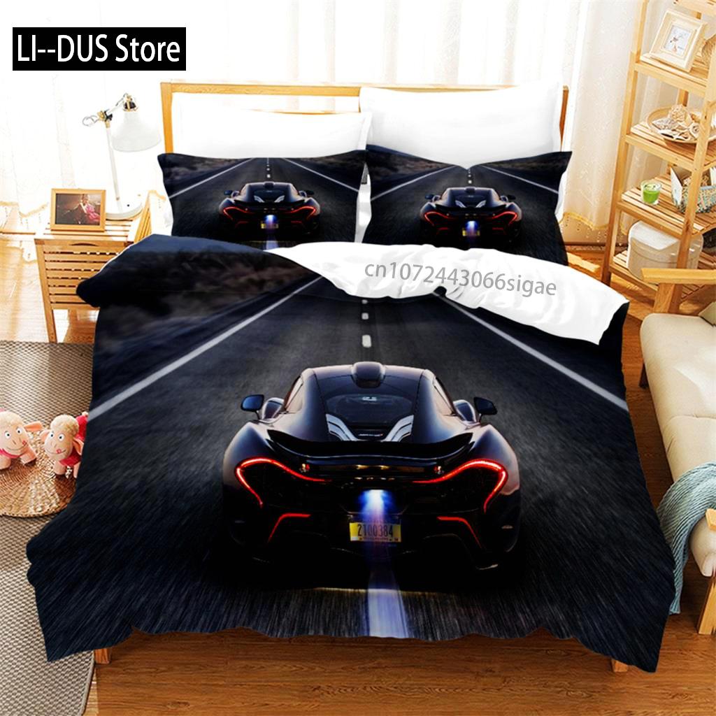 Sports Car Duvet Cover Race Car Cool Car Bedding Sets Polyester For Teens Kids Boys Cool Bedroom Decoration Modern Design Theme