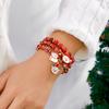 Fashion Delicate Christmas Tree Santa Claus Snowflake Beaded Bracelet Set for Women Men Festival Cute Xmas Jewelry Party Gift