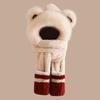 Cute Bear Hat and Scarf for Women's New Style Autumn and Winter Plus Velvet Scarf Cold Warmth Hairy Ear Protection Hat