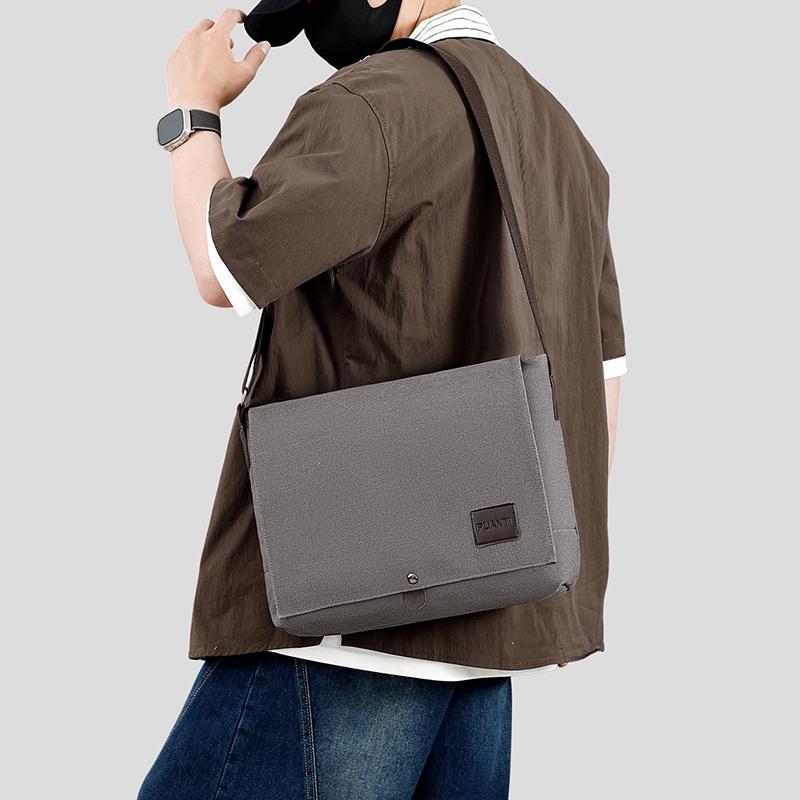 New Fashion Cross Body Bag New Men Canvas Crossbody Shoulder Messenger Bags Man Casual Solid Multi Function Portable Male Bag