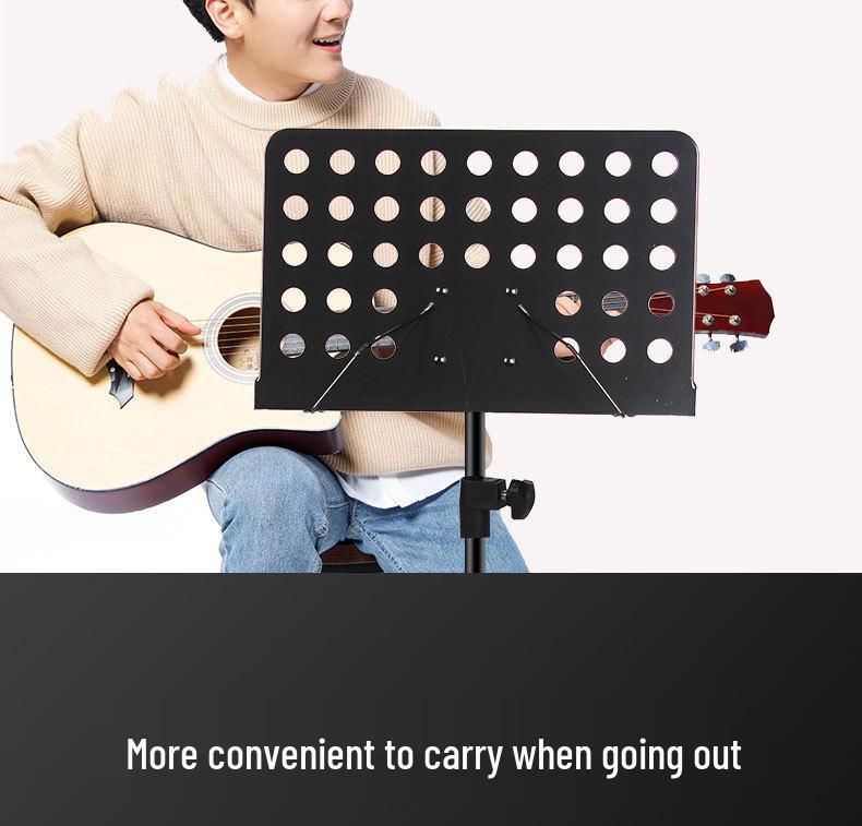 Bärbart hopfällbart höjdjusterbart notställ för gitarr, fiol, guzheng, erhu och mer