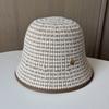Retro plaid bucket hat women's autumn and winter plain face covering versatile basin hat big head circumference showing face small bucket hat