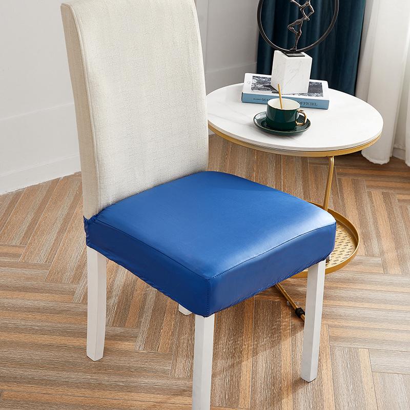 Solid Color Square Chair Cover  Three-proof Leather Elastic Horn Stool Cover  Dining and Living Room Waterproof Stool Cover