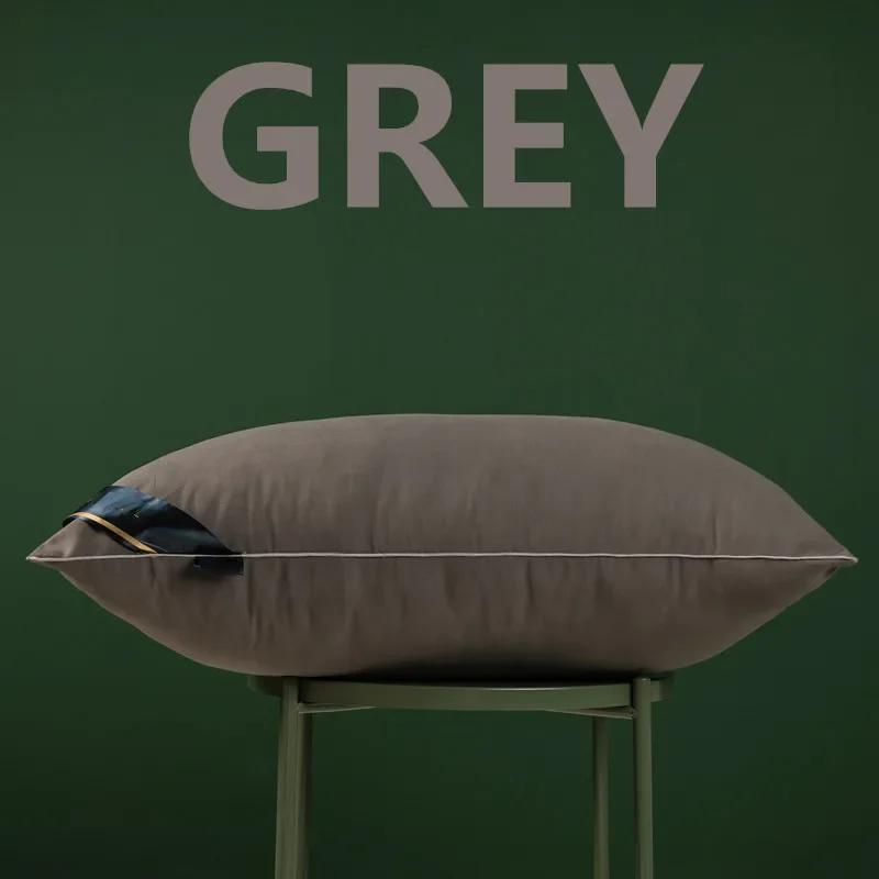 Kissen aus 100 % Baumwolle, für Schlafzimmer, Bett, Schlaf, Nackenkissen, mittlerer bis hoher Kissenkern, mattiert, verdickt, maschinenwaschbar, Bettbezug, weiß