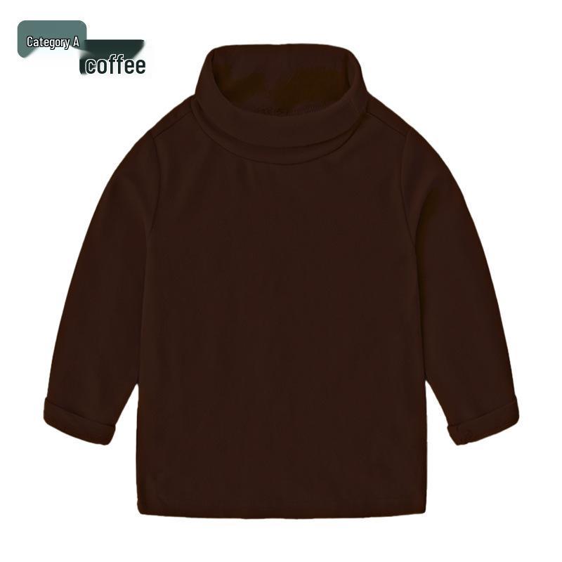 2025 Осень/Зима Девочки Хлопок Базовый Топ с Высоким Воротником и Длинным Рукавом 110 cm