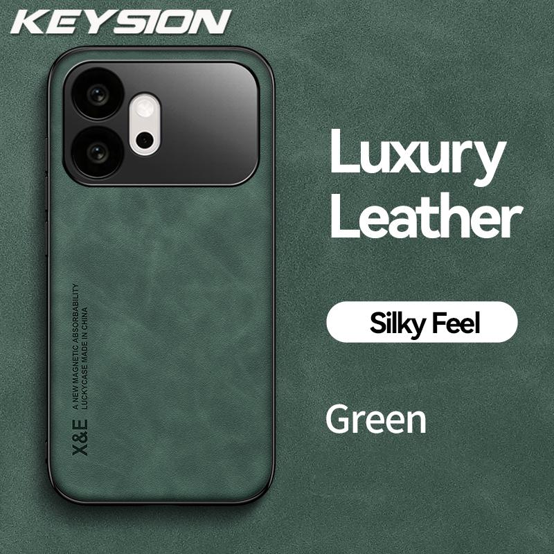 KEYSION Luxus Retro PU-Leder Handyhülle für HONOR 600 Pro 5G Silikon+PC Stoßfeste Handy-Rückabdeckung für Huawei Honor 600 5G