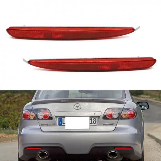 Красная линза отражателя заднего бампера на замену для 4-дверного седана Mazda 6 2003-2008 гг.
