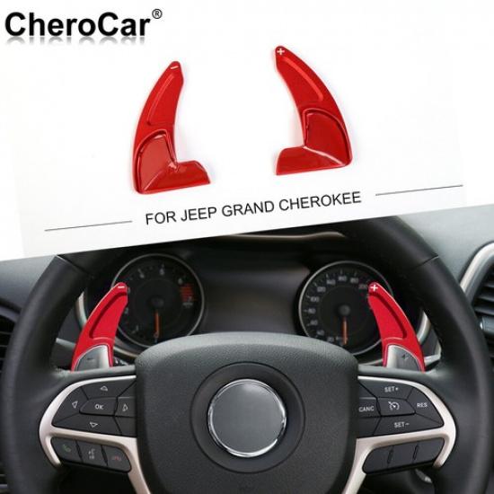 2x Steering Wheel Shift Paddle Shifter Trim Cover for Jeep Grand Cherokee Red
