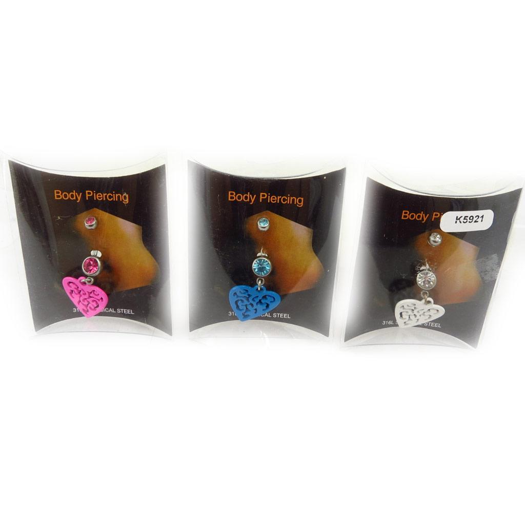 Les Trésors De Lily [K5921] - Set of 3 Body Piercings 'Love'