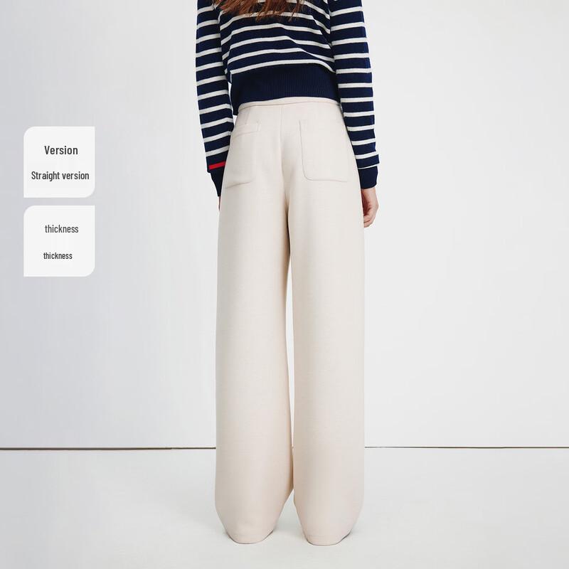 Navigare Women's 2025 Wool Blend Loose Straight Leg Casual Pants