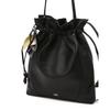 Daks Black Soft Lamb Leather Flower Charm Shoulder Bag Dcba6f558bk