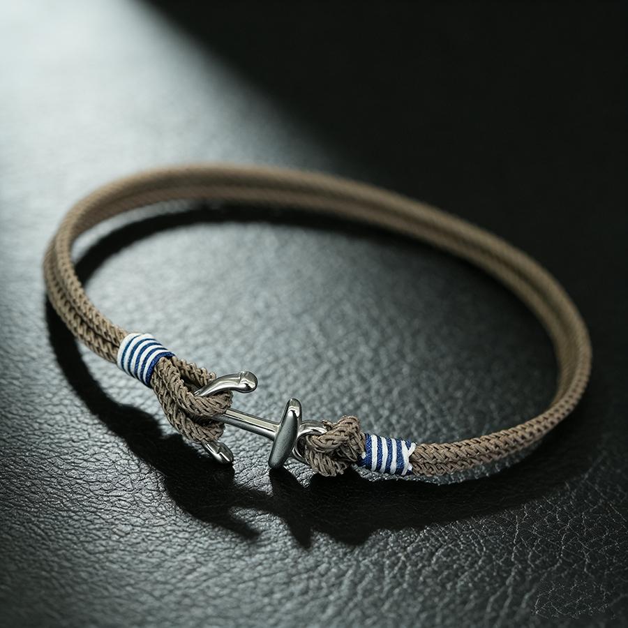 Snyggt Ankararmband för Män Rostfritt Stål Utvalt Högkvalitativt 2 mm Flätat Rep Som Inte Bleknar Eller Deformeras Pulseria Homme