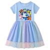Korean Style Starry Rainbow Sequins Princess Dress - Short & Long Sleeve Options for Girls