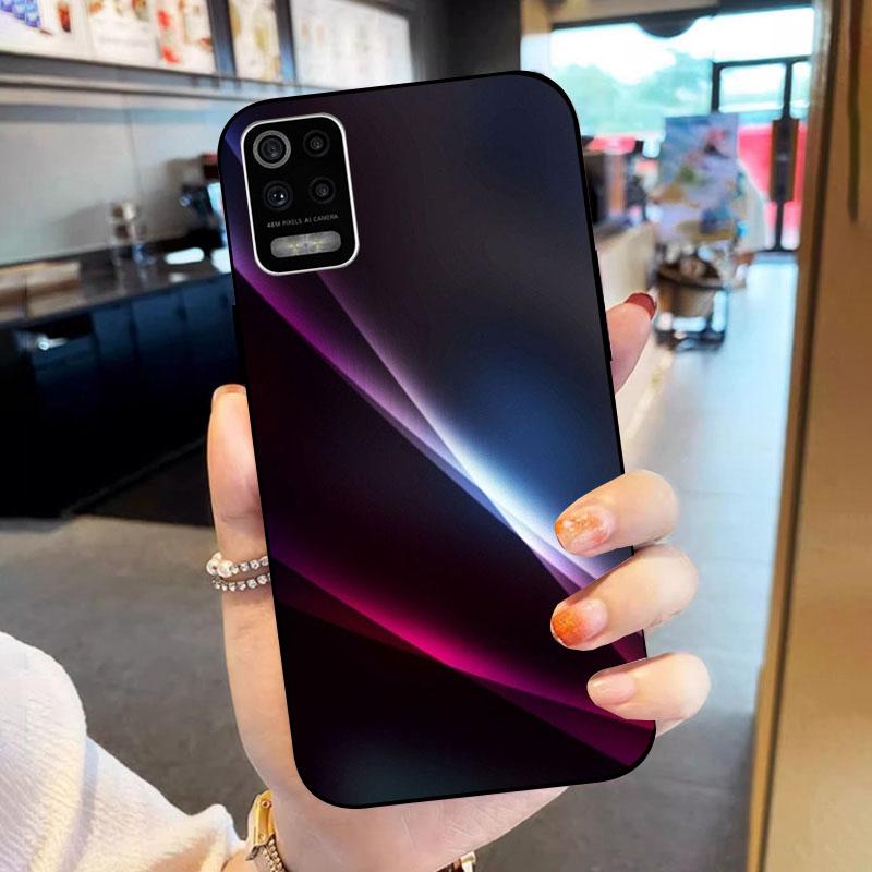 Soft TPU Phone Case For LG K52 K62 Q52 Black Silicone Back Cover For LGK52 LGQ52 LGK62 Fashion Flower Shell Fundas Bumper