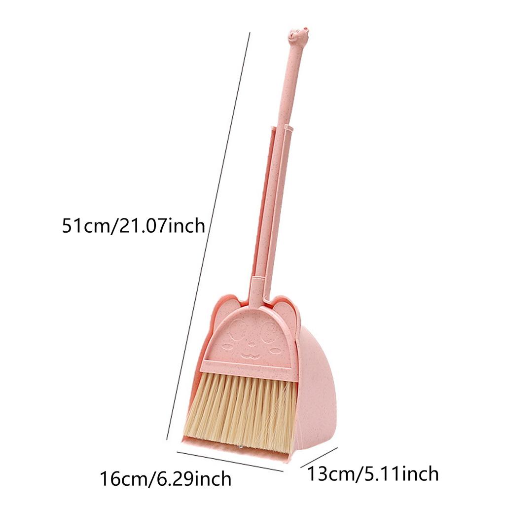 Small Broom and Dustpan Set for Toddler Kids Cleaning Tool Playset Birthday Gift for Boy Girl Household Pretend Play Toy