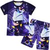 Short-Sleeved Cartoon Digital Printing Set Medium And Older Children'S Casual Short-Sleeved Loungewear Set 9097