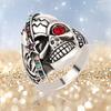 Unisex Punk Style Skull Star Rhinestone Inlaid Lover's Gift Ring Jewelry