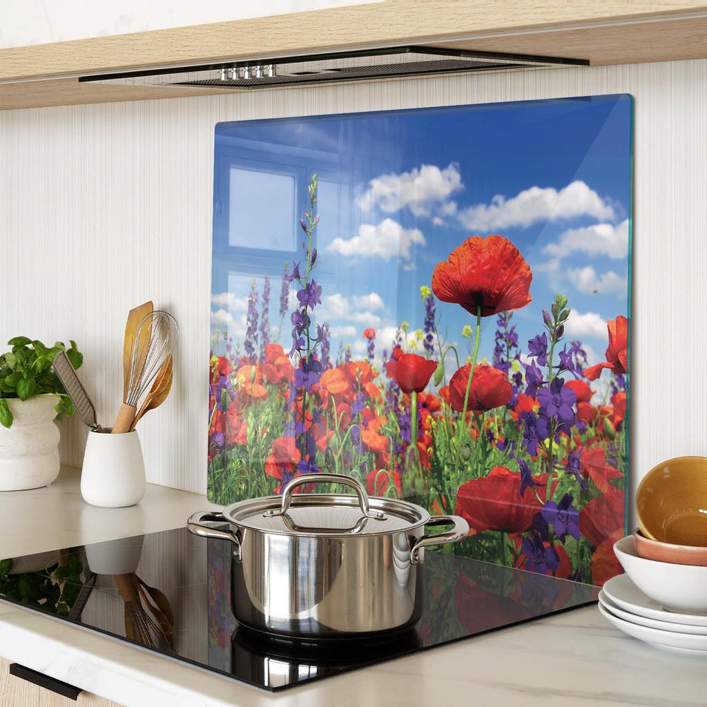 Multifunctional Decorative Kitchen Board Hardened Wildflowers 60x52 Cm