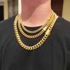 Hoge Kwaliteit Breedte 8-14mm Roestvrij Staal Goudkleurige Cubaanse Ketting Waterdicht Mannen Vrouw Curb Link Ketting Verschillende Maten