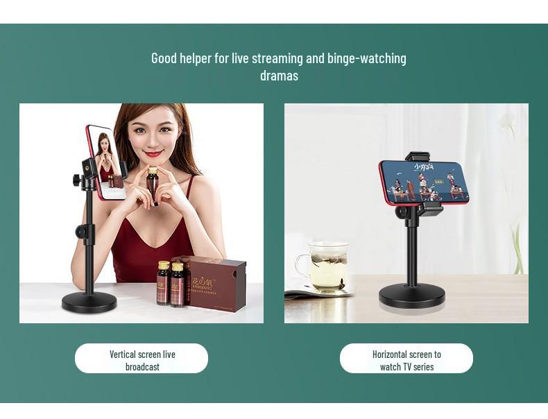 Multi-Functional Mobile Broadcast Stand with Fill Light and Adjustable Camera Positions for Photography and Video Recording